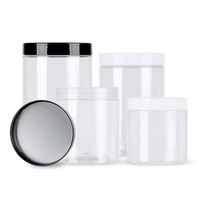 Envases cilíndricos de plástico PET vacíos de 50, 80, 100, 150, 200, 250, 300, 500 g con tapas de rosca para envasado de productos para el cuidado de la piel y alimentos de 150 ml