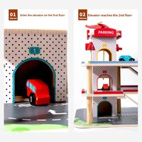 Ensemble de jouets de course automobile en bois pour garage de stationnement, pour enfants de 1 à 7 ans, jeux éducatifs Montessori, jeux parent-enfant, cadeau d'anniversaire