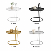 Table d'appoint ronde moderne avec cadre en métal doré et plateau en bois, marbre, bambou ou résine, table basse pour salon, OEM ODM
