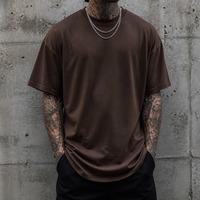 Premium 260GSM Schweres Baumwoll-T-Shirt Unisex Street-Style Oversize Blanko Rundhals-Shirt Kurzarm Individuelles Logo OEM ODM