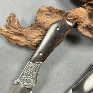 Clb3r Dao Bỏ Túi với clip chải thép không gỉ gỗ mun xử lý gấp dao EDC ngoài trời tồn tại bộ sưu tập quà tặng dao - Product Image 4