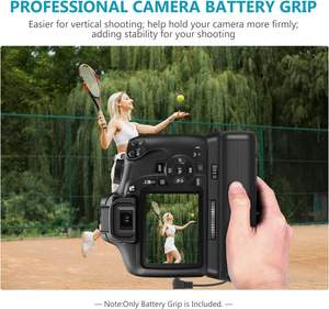 Empuñadura de batería vertical Neewer y kit de batería de repuesto de iones de litio de 2 1020mAh para Canon <span class=keywords><strong>EOS</strong></span> <span class=keywords><strong>1100D</strong></span> / 1200D / 1300D - Product Image 5
