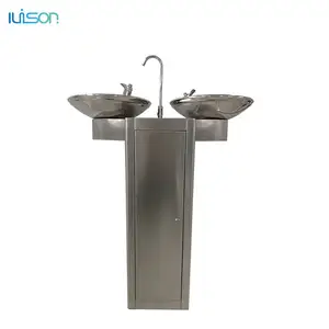Paslanmaz çelik açık modern içme çeşmesi 3 musluk açık su sebili