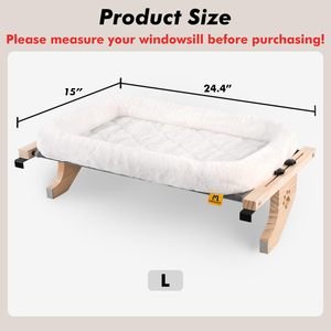 JUNJI Wooden <strong>Cat</strong> Sill <strong>Window</strong> Perch Sturdy Hammock <strong>Seat</strong> - Product Image 5