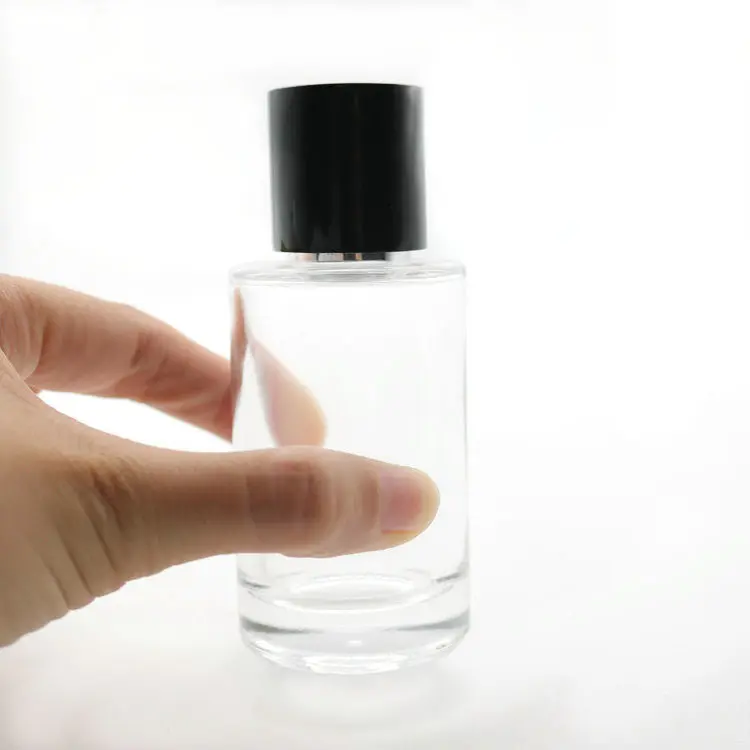 Cilinder Crimp Fles Parfum Glazen Fles 50 Ml Met Aangepaste Magnetische Cap
