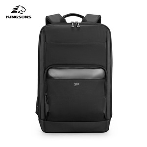 Kingsons Laptop <b>Backpack</b> 16 Inch Waterproof Business Travel Men's <b>Backpack</b> Solid Color <b>Black</b> - Product Image 1