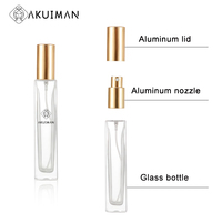 Flacon de parfum portable de 10 ml avec vaporisateur à pompe, emballage cosmétique en verre transparent, impression d'écran pour flacon vide