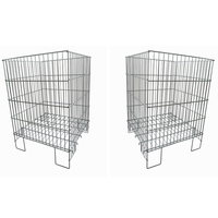 Cage pliante de panier d'affichage de fil métallique de poubelle de promotion de magasin