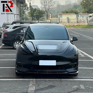 Pour <span class=keywords><strong>capot</strong></span> en fibre de carbone <span class=keywords><strong>Tesla</strong></span> Model Y avec manteau transparent, style carbone humide transparent - Product Image 6