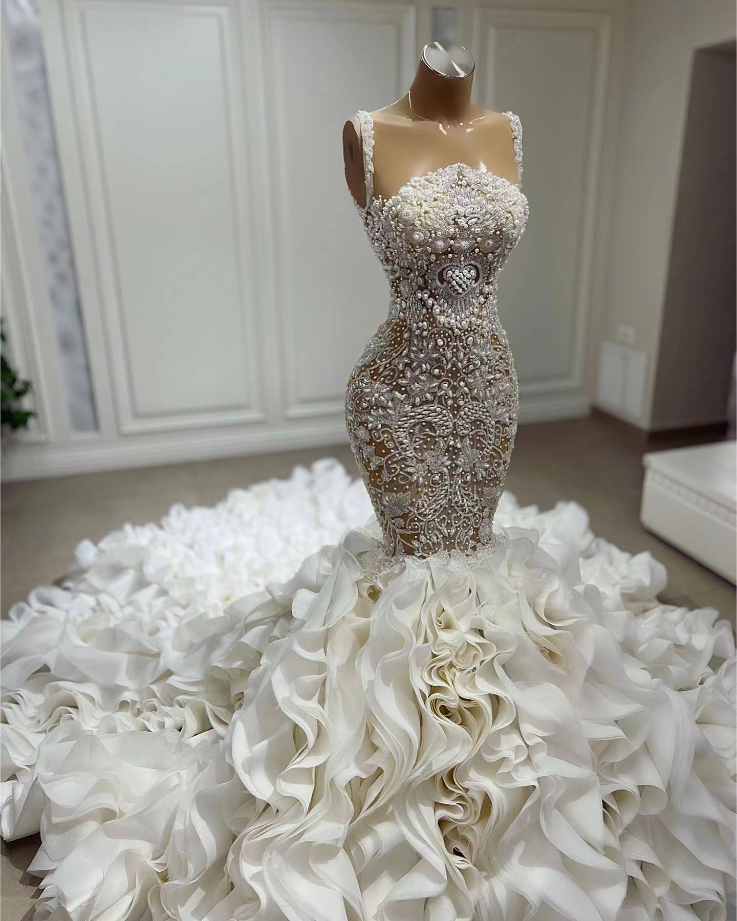 New Style Gown For Wedding White French Satin Civil Wedding Dress
