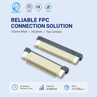 Connecteur FPC à contact supérieur de type tiroir, pas de 0,5 mm, 4 à 20 broches, prise ZIF, vente en gros directe d'usine pour module d'écran tactile LCD