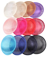 Yüksek kalite 25cm gazlı bez gelin Sinamay şapka tabanı kraliyet Ascot 18 renkler klasik DIY yuvarlak Fascinator tabanı