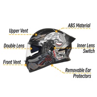 Casque intégral le plus vendu en ABS avec lentille intérieure réglable, double visière, confort et protection pour la tête – Vente en gros usine