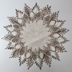 Nuovo Tappetino da Tavolo in <span class=keywords><strong>Pizzo</strong></span> Stile Europeo <span class=keywords><strong>e</strong></span> <span class=keywords><strong>Tovaglia</strong></span> Rotonda in Tessuto Imitazione <span class=keywords><strong>Lino</strong></span> per Casa, Direttamente dal Produttore - Product Image 2