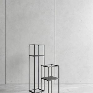 Soporte de flores de varias capas de acero al carbono negro, tipo rectangular, para exhibición y almacenamiento en la sala de estar. - Product Image 3