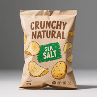 Haute qualité de qualité alimentaire Pe étanche voir à travers les chips sac oreiller forme pochette joint arrière film transparent sac d'emballage alimentaire
