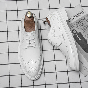 Scarpe eleganti Brogue comode scarpe da sposa <span class=keywords><strong>bianche</strong></span> da sposo in pelle oxford formali - Product Image 4