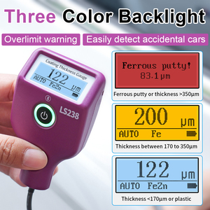 LS238 เครื่องวัดความหนาสีรถยนต์แบบดิจิตอล หัววัดขนาดเล็กภายนอก เครื่องทดสอบการเคลือบสีรถยนต์ เครื่องวัดความหนาสี LS238 C - Product Image 5