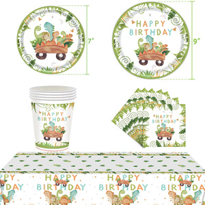 Dinosaur Themed Party Supplies Table Decoration Set Disposable Birthday Kids 2-4 Years <b>Plastic</b> Paper Digital Printing - Product Image 5