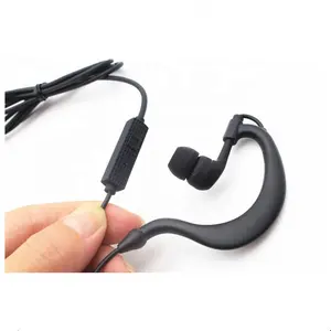 Olahraga Headphone Earhook Earphone Online Mikrofon untuk Fittness dan Walkie Talklie Aplikasi.