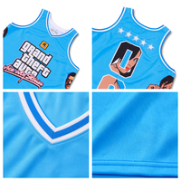Jersey Basket Custom Bolak-Balik 100% Poliester Sublimasi Bahan Mesh Seragam Cepat Kering Bernapas Pakaian Tim Dewasa