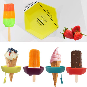 Thân thiện với môi <span class=keywords><strong>Silicone</strong></span> Ice Cream công cụ Set mess-miễn phí nhỏ giọt Catcher chủ sở hữu và Popsicle Cone Khay Đứng cho trẻ em - Product Image 4