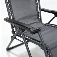 Fauteuil inclinable d'extérieur à gravité zéro avec cadre métallique sur mesure, hauteur réglable, résistant à l'eau et en maille respirante