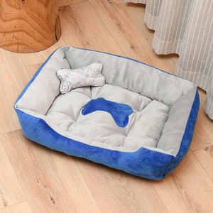 Cama cuadrada para perros con patrón sólido ecológico para todas las estaciones, alfombrilla Golden Retriever Teddy, tela cálida, cama para mascotas lavable extraíble - Product Image 6