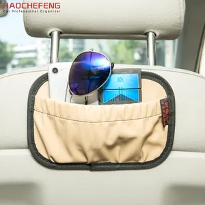 Auto Paste Net Pocket Car Back Rear Mesh Organizer Storage Bag Sticky Mobile Phone glass Cigarette Holder Net Car Accessories