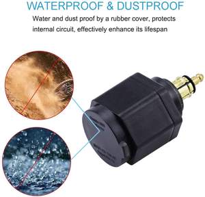 Prise de charge Powerlet à double USB, <span class=keywords><strong>adaptateur</strong></span> de chargeur, avec voltmètre LED, pour <span class=keywords><strong>BMW</strong></span> <span class=keywords><strong>moto</strong></span>, téléphone, <span class=keywords><strong>GPS</strong></span>, satellite (bleu), 1 DIN - Product Image 6