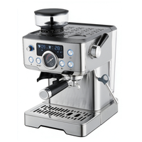 Cafetera Express de Acero Inoxidable, Prepare Lattes y Cappuccinos en Casa con Cafetera Manual con Molinillo Integrado