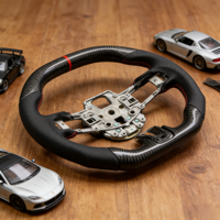 Encuentra un Volante de Fibra de Carbono con Rayas Azules Personalizadas Similares al Original para Ford Mustang GT 2015-2025, Volante para el Interior del Automóvil