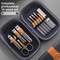 Juego de Cortaúñas de Acero al Carbono Longhui, Kit de Uñas con Cuchilla Oblicua Especial, Diez Piezas, Herramientas de Manicura de Alta Calidad para Uso Doméstico