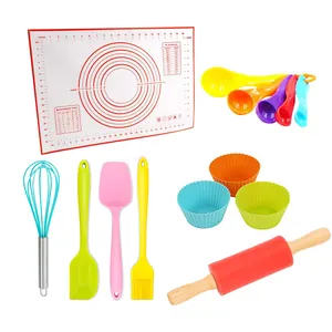 Ensemble de vrais outils de cuisine pour enfants, spatules, rouleau à pâtisserie, tapis, ustensile de cuisine