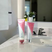 Tube souple en aluminium/plastique personnalisé de couleur rouge pour cosmétiques, lotion pour les mains, modèle LIXIN/OEM LX390, fabriqué dans le Guangdong