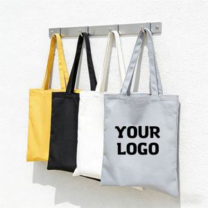Bolsa de Compras Reutilizable de Tela de Algodón Orgánico, Lisa, con Logotipo Personalizado Impreso - Product Image 1