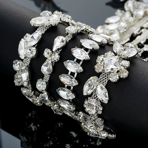 QIAO 90cm strass cristal chaîne <span class=keywords><strong>Diamante</strong></span> dentelle diamant garniture ruban collier Applique gemme étincelle robe de mariée pour bricolage artisanat - Product Image 2