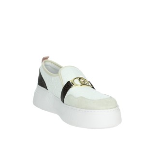 Scarpe basse Slip-On da donna BA4091 PX483 bianco/marrone in vera pelle per la stagione autunnale in pelle con stampa antiscivolo - Product Image 5