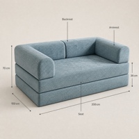 Modulares L-förmiges Cloud-Sofa-Bett, Wiederkonfigurierbare Eckcouch mit Mikrofaserbezug