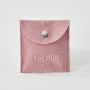 Emballage personnalisé pour bijoux, sac à anneaux en velours avec logo, pochette en microfibre suédée avec insert pour la présentation des boucles d'oreilles - Product Image 3