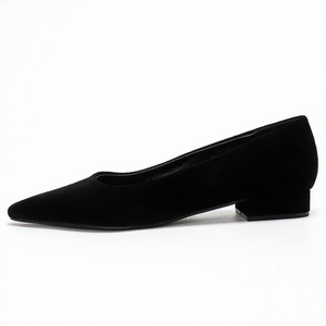 1502-1 comodi <span class=keywords><strong>mocassini</strong></span> da <span class=keywords><strong>donna</strong></span> neri in finta pelle scamosciata autunno nuovo stile a punta scarpe basse stile Walk Boat Shoe Design - Product Image 1