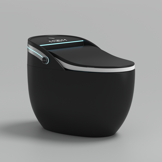 Multifunctional Luxury Round One Piece Auto Open Electric Bidet Wc Toilet Bowl Black Automatic Intelligent Smart Toilet