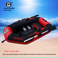 Bateau gonflable solaire marin à fond plat en PVC, bateau de pêche en caoutchouc pour la dérive et les activités de plein air