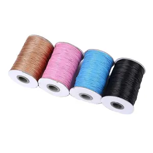 Wholesale multi colored 0.5/0.8/1/1.5/2/2.5/3/4/5mm round waxed cord for jewelry crafts making