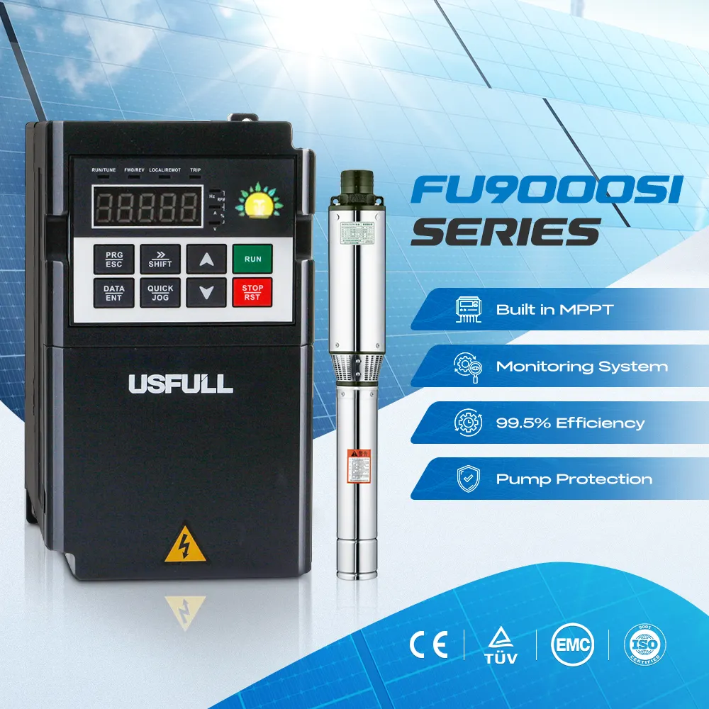 USFULL 태양열 펌프 인버터 재생 가능 에너지 vfd 드라이브 7.5kw 11kw 15kw dc/ac 태양 광 발전 솔루션 가변 주파수 드라이버