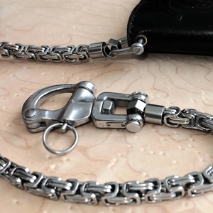 Chaîne de portefeuille en acier inoxydable réglable finition plaquée argent chaîne robuste et durable pour les motards et les rockers chaîne de portefeuille élégante - Product Image 3