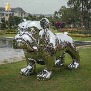 Vendita calda Custom Design in acciaio inox Bulldog cane scultura per la decorazione - Product Image 6