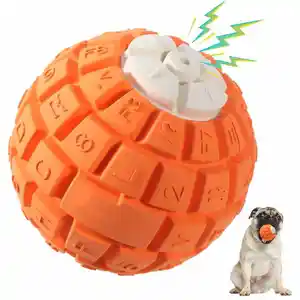 New rubber dog toy ball tear-resistant sturdy gnawing sound toy interactive grinding teeth cleaning pet ball