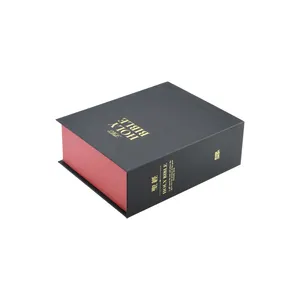 Tùy Chỉnh In Ấn Kado Verpakking Luxury Vàng Lá Thánh Kinh Thánh Cuốn Sách Có Hình Dạng Cứng Nhắc Hộp Bao Bì Với Đóng Cửa Từ Tính