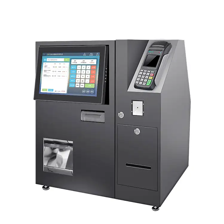 Toque overlay caixa dinheiro recolher bilhete máquina de quiosque de pagamento em dinheiro